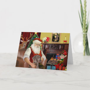 Tarjeta Festiva El Weimaraner de Santa (N)