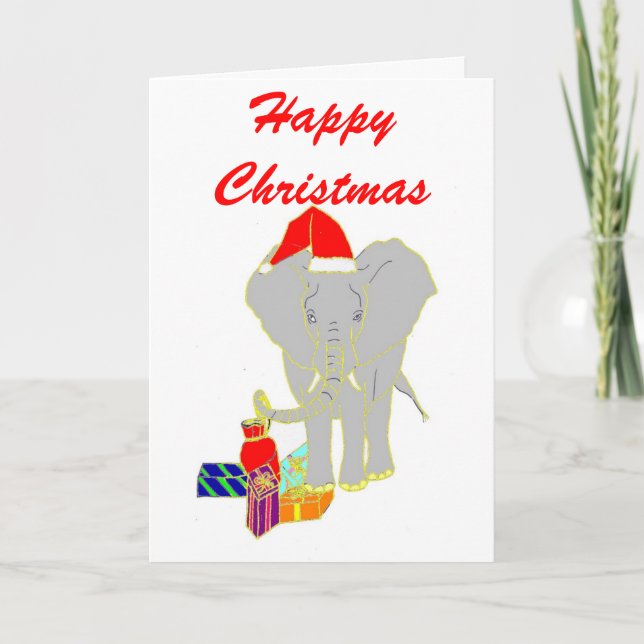 Tarjeta Festiva Elefante (Anverso)