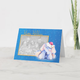 Tarjeta Festiva Elefante bebé con Sombrero Santa