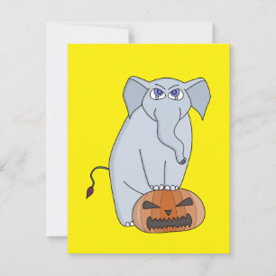 Tarjeta Festiva Elefante de calabaza