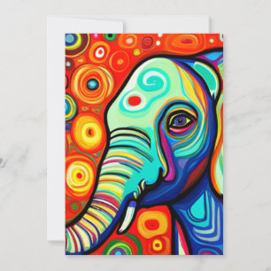 Tarjeta Festiva Elefante excéntrico