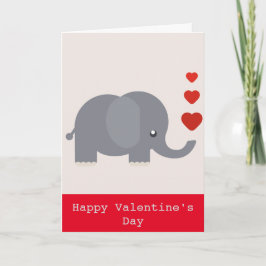 Tarjeta Festiva Elefante lindo con amor caprichoso de los