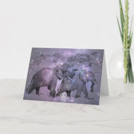 Tarjeta Festiva Elefantes en el Personalizable invernal
