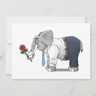Tarjeta Festiva Elefantes Feliz Día de San Valentín