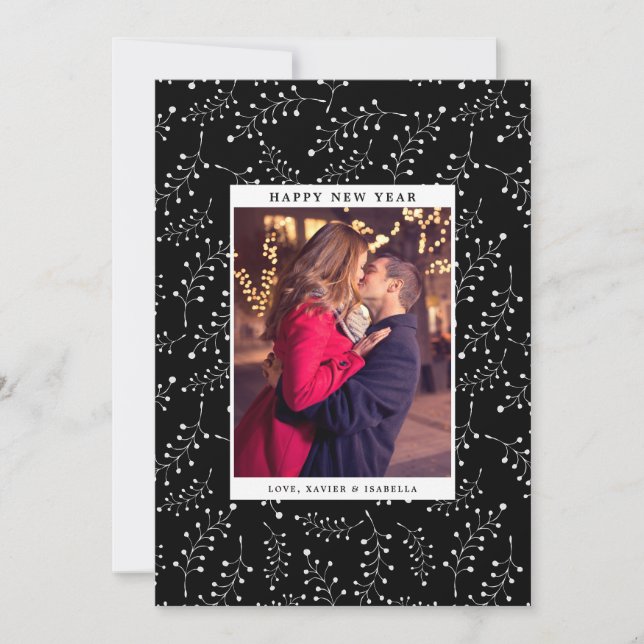 Tarjeta Festiva Elegancia Año Nuevo Festividad (Anverso)