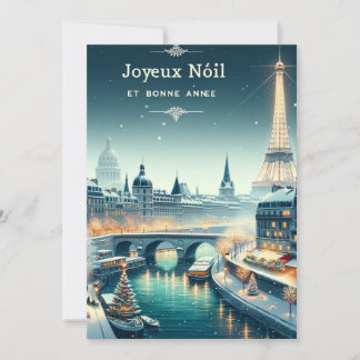 Tarjeta Festiva Elegancia de invierno parisina
