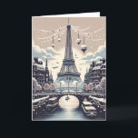 Tarjeta Festiva Elegancia de invierno parisina - Navidades en la c<br><div class="desc">Entre en un maravilloso parisino de invierno con nuestra tarjeta de Navidades "Parisian Winter Elegance". Esta exquisita tarjeta capta el romanticismo y el encanto de París durante la temporada festiva. Desde las brillantes luces a lo largo del Sena hasta la majestuosa Torre Eiffel con alegría navideña, cada elemento de esta...</div>