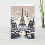 Tarjeta Festiva Elegancia de invierno parisina - Navidades en la c<br><div class="desc">Entre en un maravilloso parisino de invierno con nuestra tarjeta de Navidades "Parisian Winter Elegance". Esta exquisita tarjeta capta el romanticismo y el encanto de París durante la temporada festiva. Desde las brillantes luces a lo largo del Sena hasta la majestuosa Torre Eiffel con alegría navideña, cada elemento de esta...</div>