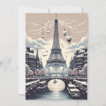 Tarjeta Festiva Elegancia de invierno parisina - Navidades en la c<br><div class="desc">Entre en un maravilloso parisino de invierno con nuestra tarjeta de Navidades "Parisian Winter Elegance". Esta exquisita tarjeta capta el romanticismo y el encanto de París durante la temporada festiva. Desde las brillantes luces a lo largo del Sena hasta la majestuosa Torre Eiffel con alegría navideña, cada elemento de esta...</div>