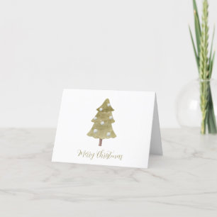 Tarjeta Festiva Elegancia dorada Blessed Christmas Tree