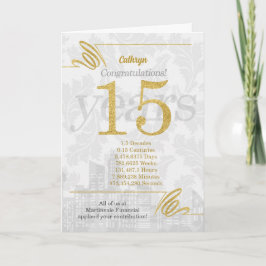 Tarjeta Festiva Elegancia empresarial de 15 años en el aniversario