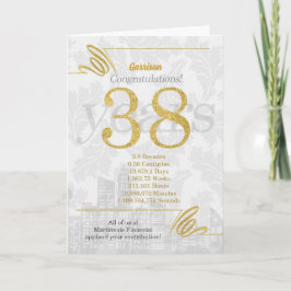 Tarjeta Festiva Elegancia empresarial de 38 años en el aniversario