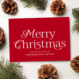 Tarjeta Festiva Elegancia festiva Red Merry Christmas Business