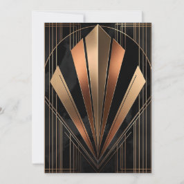 Tarjeta Festiva Elegancia geométrica metálica Art Deco