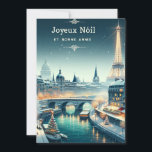 Tarjeta Festiva Elegancia Invernal Parisina<br><div class="desc">Adéntrate en un país de ensueño invernal parisino con nuestra tarjeta de Navidad "Elegancia Invernal Parisina". Esta tarjeta exquisita captura el romanticismo y el encanto de París durante la temporada festiva. Desde las luces brillantes a lo largo del Sena hasta la majestuosa Torre Eiffel resplandeciendo con alegría navideña, cada elemento...</div>