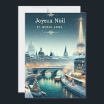 Tarjeta Festiva Elegancia Invernal Parisina<br><div class="desc">Adéntrate en un país de ensueño invernal parisino con nuestra tarjeta de Navidad "Elegancia Invernal Parisina". Esta tarjeta exquisita captura el romanticismo y el encanto de París durante la temporada festiva. Desde las luces brillantes a lo largo del Sena hasta la majestuosa Torre Eiffel resplandeciendo con alegría navideña, cada elemento...</div>