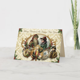 Tarjeta Festiva Elegancia Navideña Victoriana
