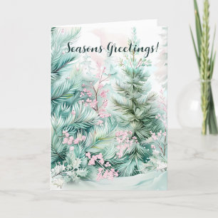 Tarjeta Festiva Elegancia perenne en floraciones pastel