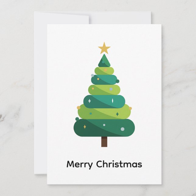Tarjeta Festiva Elegant Abstract Simple Minimalist Christmas Tree  (Anverso)