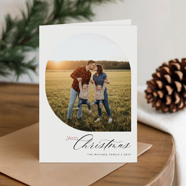 Tarjeta Festiva Elegant Arch Frame Photo Folded Holiday Card (Subido por el creador)