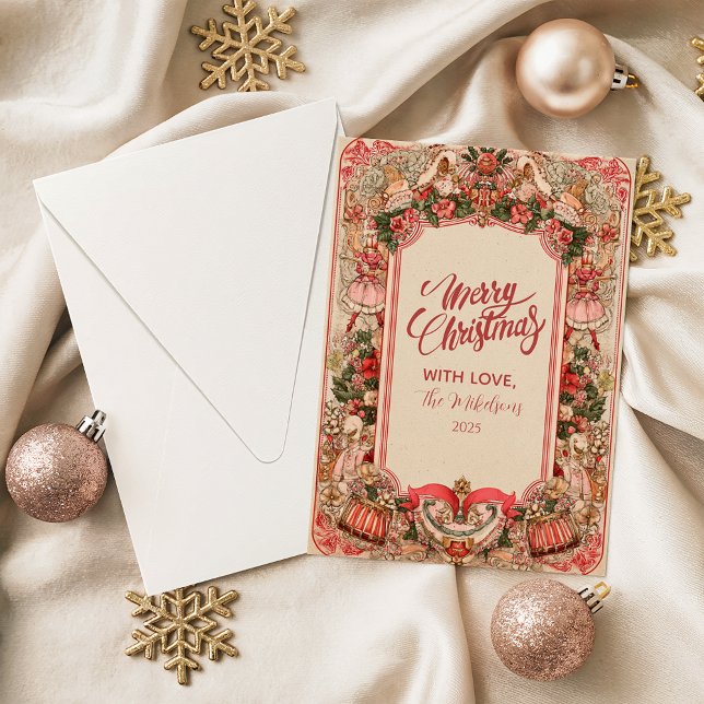 Tarjeta Festiva Elegant Botanical Ornament Christmas (Subido por el creador)