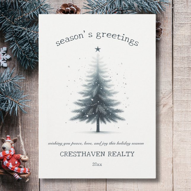 Tarjeta Festiva Elegant Business Corporate Christmas (elegant minimalist corporate Christmas seasons greetings card for company business clients)