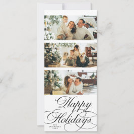 Tarjeta Festiva Elegant Calligraphy Script Photo Collage Christmas