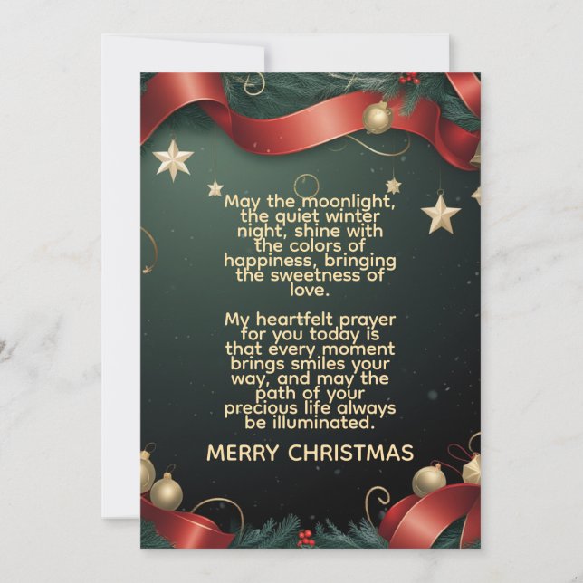 Tarjeta Festiva Elegant Christmas Frame Background with Gold Stars (Anverso)