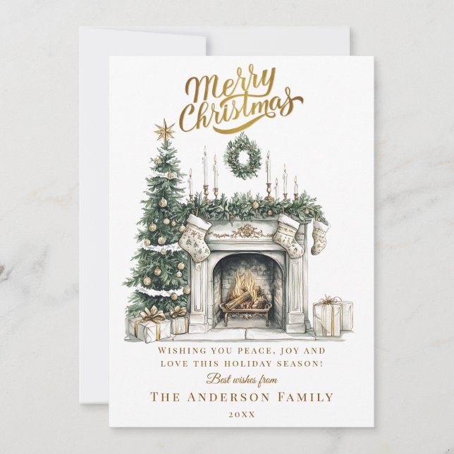 Tarjeta Festiva Elegant Christmas Party Holiday Card (Anverso)