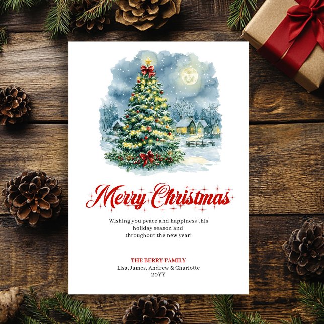 Tarjeta Festiva Elegant Christmas scene digital greeting card (Elegant Christmas scene digital greeting card

)