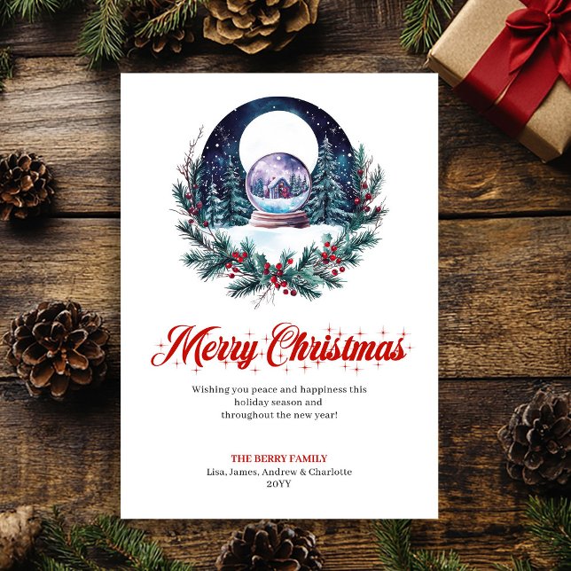 Tarjeta Festiva Elegant Christmas Scene Minimalist Greeting Card (Elegant Christmas Scene Minimalist Greeting Card)