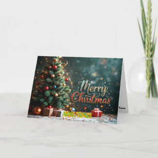 Tarjeta Festiva Elegant Christmas Tree with Gifts