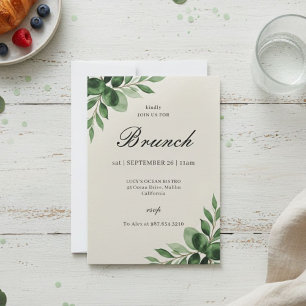Tarjeta Festiva Elegant Classic Brunch Invitation