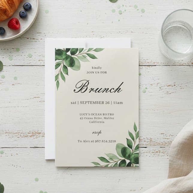 Tarjeta Festiva Elegant Classic Brunch Invitation (Subido por el creador)