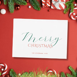 Tarjeta Festiva Elegant classic calligraphy script christmas Card