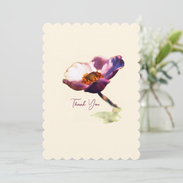 Tarjeta Festiva Elegant Dream Flowers – Fantasy Nature Thank You (Anverso de pie)