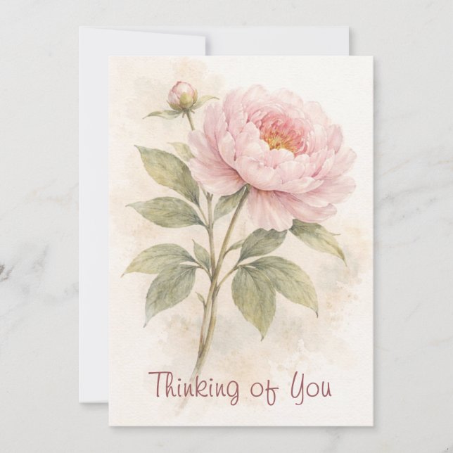 Tarjeta Festiva Elegant Floral Thinking Of You Card (Anverso)
