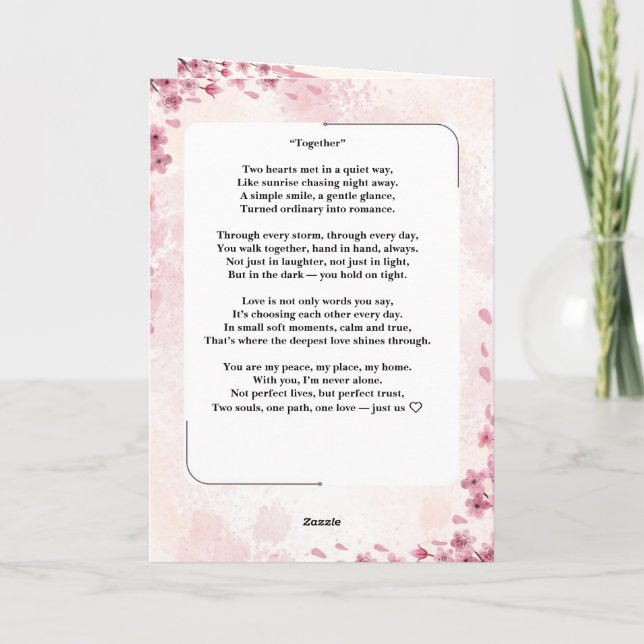 Tarjeta Festiva Elegant Floral Valentine’s Day Card Soft Pink Rose (Reverso)