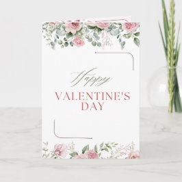 Tarjeta Festiva Elegant Floral Valentine’s Day Card Soft Pink Rose
