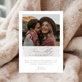 Tarjeta Festiva Elegant Forever Merry Christmas Newlywed Photo