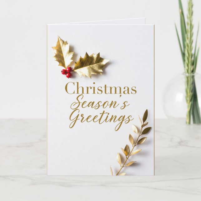 Tarjeta Festiva Elegant Gold Foil Merry Christmas Card (Anverso)