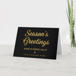 Tarjeta Festiva Elegant Gold Foil Script Season’s Greetings