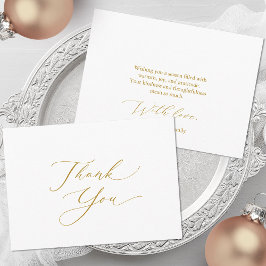 Tarjeta Festiva Elegant Gold Script Thank You Card