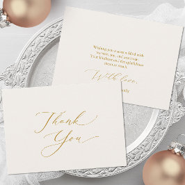Tarjeta Festiva Elegant Gold Script Thank You Card