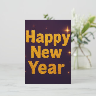 Tarjeta Festiva Elegant Gold Stitched Typography Classy Party