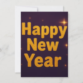 Tarjeta Festiva Elegant Gold Stitched Typography Classy Party