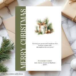 Tarjeta Festiva Elegant Green Gold Christmas Gift Digital Card