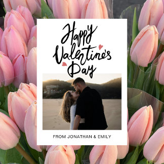 Tarjeta Festiva Elegant Hearts Happy Valentine's Day 1 Photo