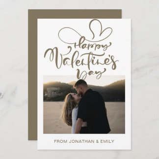 Tarjeta Festiva Elegant Hearts Happy Valentine's Day 1 Photo