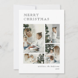 Tarjeta Festiva Elegant Holiday Photo Collage Christmas Card